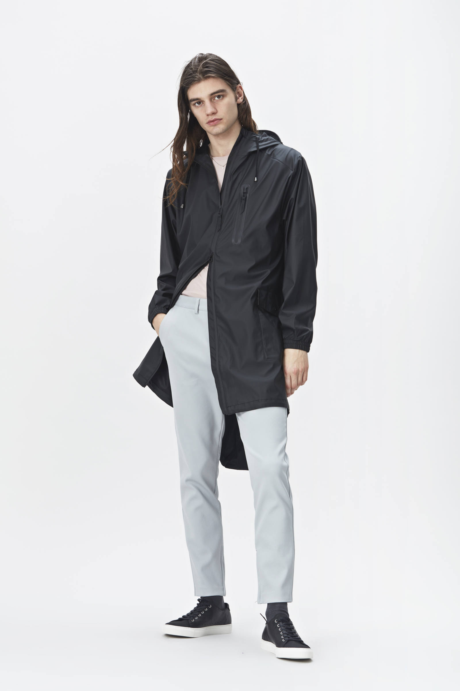 【新品】RAINS レインズ ブラック ポリエステル コート XS/S RAINS - Rains 